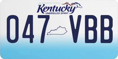 KY license plate 047VBB