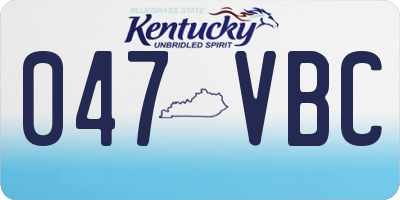 KY license plate 047VBC
