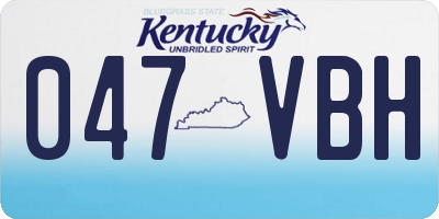 KY license plate 047VBH