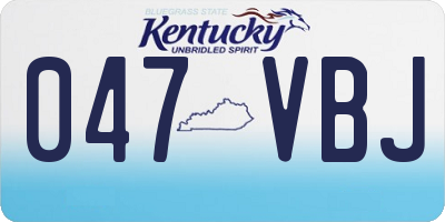 KY license plate 047VBJ