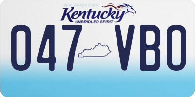 KY license plate 047VBO