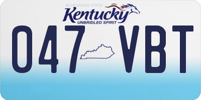 KY license plate 047VBT