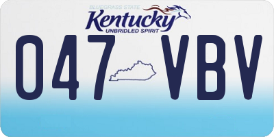 KY license plate 047VBV