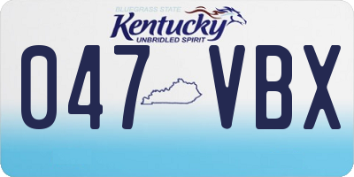KY license plate 047VBX