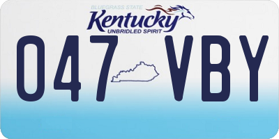KY license plate 047VBY