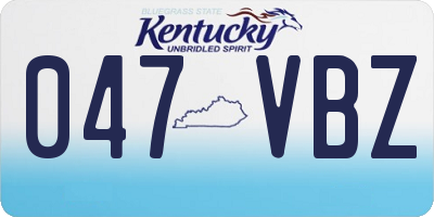 KY license plate 047VBZ