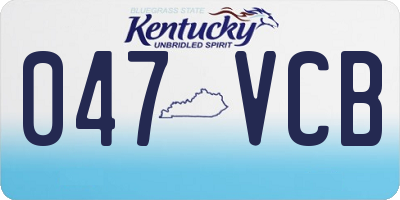 KY license plate 047VCB