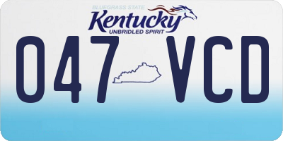 KY license plate 047VCD
