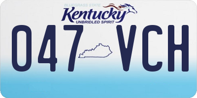 KY license plate 047VCH