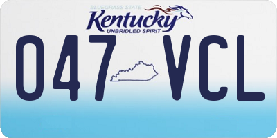 KY license plate 047VCL