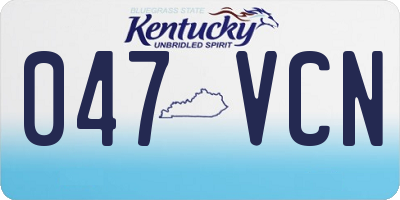 KY license plate 047VCN