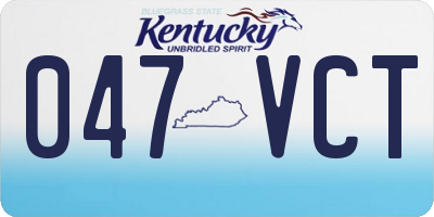 KY license plate 047VCT