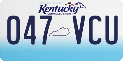 KY license plate 047VCU
