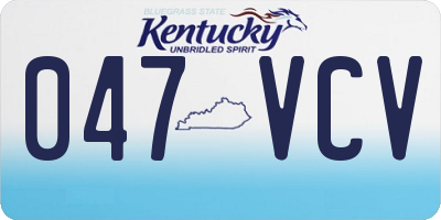KY license plate 047VCV