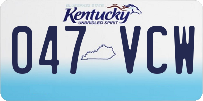 KY license plate 047VCW