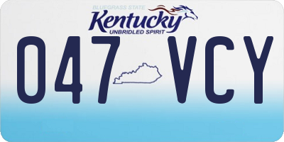 KY license plate 047VCY