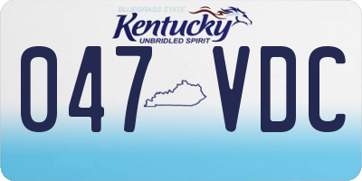 KY license plate 047VDC