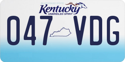 KY license plate 047VDG