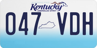 KY license plate 047VDH