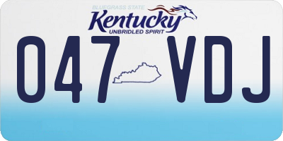 KY license plate 047VDJ