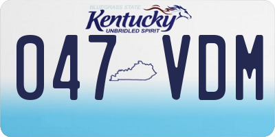 KY license plate 047VDM
