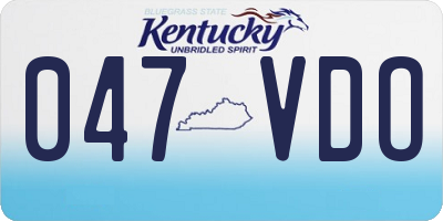 KY license plate 047VDO