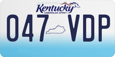 KY license plate 047VDP