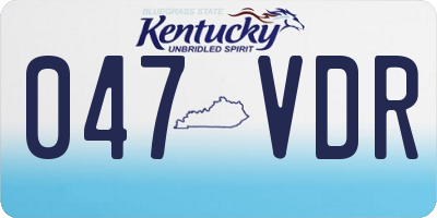 KY license plate 047VDR