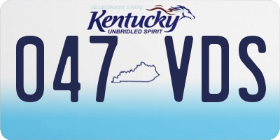 KY license plate 047VDS