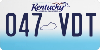 KY license plate 047VDT