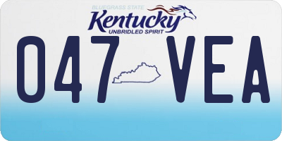 KY license plate 047VEA