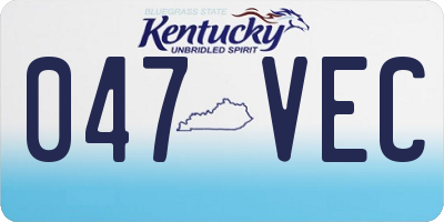 KY license plate 047VEC