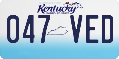 KY license plate 047VED