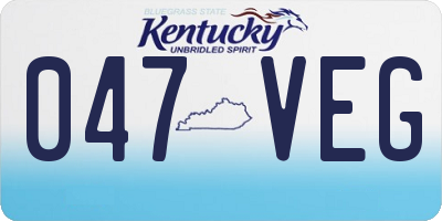 KY license plate 047VEG