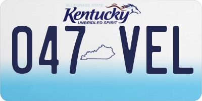 KY license plate 047VEL