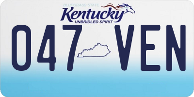 KY license plate 047VEN