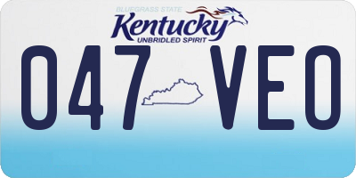 KY license plate 047VEO