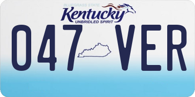 KY license plate 047VER