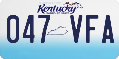 KY license plate 047VFA
