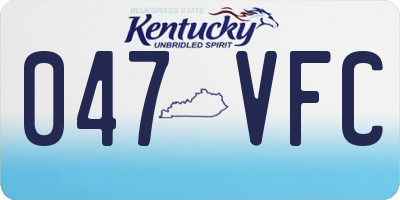KY license plate 047VFC