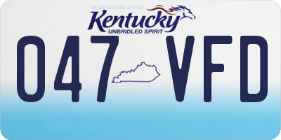 KY license plate 047VFD