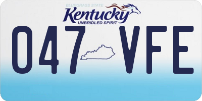 KY license plate 047VFE