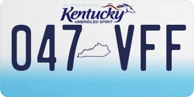 KY license plate 047VFF