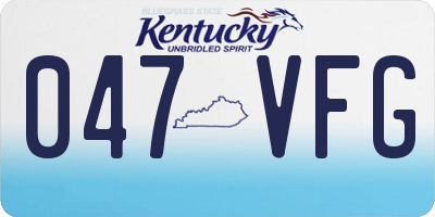 KY license plate 047VFG