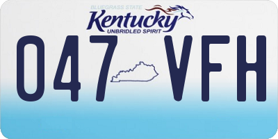 KY license plate 047VFH