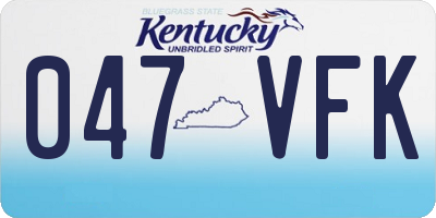KY license plate 047VFK