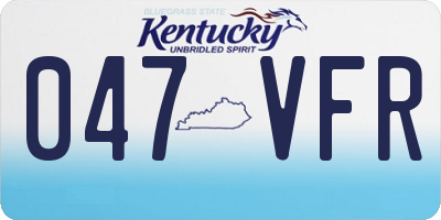 KY license plate 047VFR