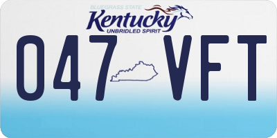 KY license plate 047VFT