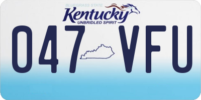 KY license plate 047VFU
