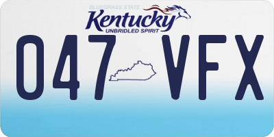 KY license plate 047VFX